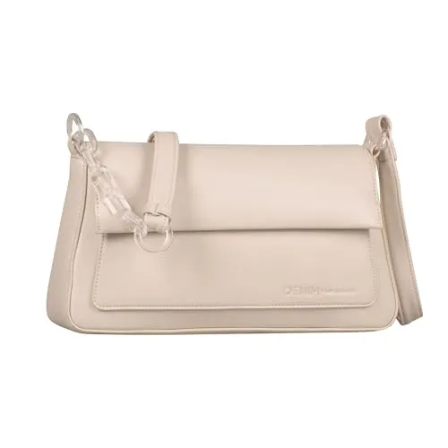 TOM TAILOR Denim Anne Umhängetasche Klein Weiß - Umhängetasche mit 2 Magnetverschlüssen und verstellbarem Schulterriemen, ideal für den individuellen Tragestil. Modisches Design und praktische Fächer für Handy und Wertsachen.