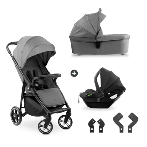 hauck 3in1 Kinderwagen Set Shop N Care Trio Set - Vielseitiges Kinderwagen Set mit Buggy, Babywanne und Babyschale, ab Geburt bis 22 kg, kompakt zusammenklappbar und mit UV-Schutz 50+ für optimalen Schutz bei Ausflügen.