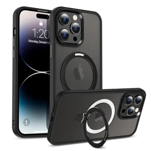 CoolGadget Magnet Hülle für iPhone 13 Pro Max Skin Hülle für MagSafe, ultradünne Magnet Case mit Soft-Grip, kompatibel mit iPhone 13 Pro Max (6,7 Zoll), Schwarz