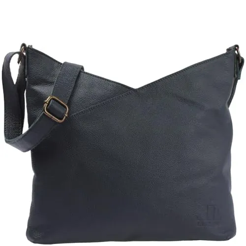 LECONI Umhängetasche LE0065: Elegante Ledertasche für Damen - Umhängetasche aus weichem Büffelleder mit verstellbarem Trageriemen, ideal für Alltag und Freizeit. Praktische Fächer sorgen für Ordnung und Stil.