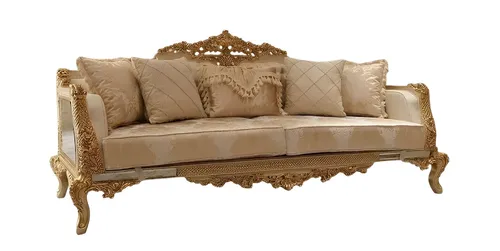 Stilvoller 3-Sitzer im klassischen Design - Elegantes Sofa für Wohnzimmer, bietet Platz für 3 Personen. Mit hochwertigem Damastbezug und bequemem Sitzkomfort ist es ideal für gesellige Abende.