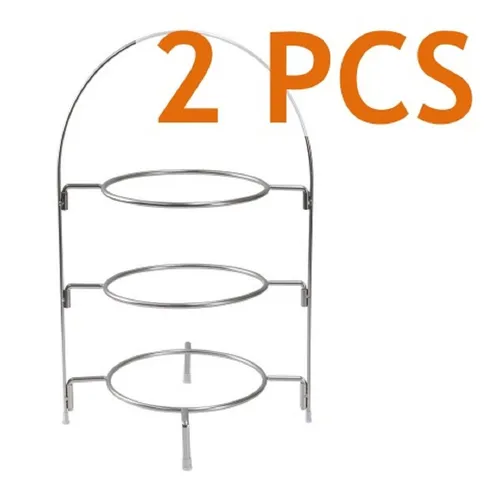 eGenuss Servierteller Etagere für Teller 3 Etagen - Servierplatten aus hochwertigem Edelstahl, ideal für elegante Anlässe und Buffetpräsentationen.