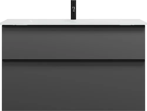 burgbad Eqio Glas-Waschtisch inklusive Waschtischunterschrank, Breite 1020mm, SEYX102F6584A0070G0252