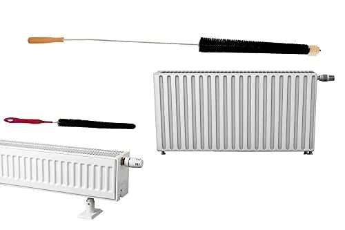 Muxel Heizkörperbürsten Set eine Harte Bürste für groben Schmutz und eine Ziegenhaarbürste für den Staub