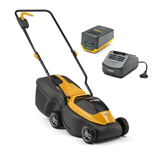 STIGA Akku-Rasenmäher-Set Collector 132e, Schnittbreite 30 cm, 20 V (4 Ah) ePower-Akku, 350 W, für Gärten bis 150 m², Inkl. Akku und Ladegerät, Gelb/Schwarz