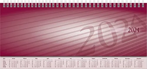 rido/idé Wochenkalender Modell Sequenz 2024 2 Seiten = 1 Woche Blattgröße 29,7 x 10,5 cm bordeaux