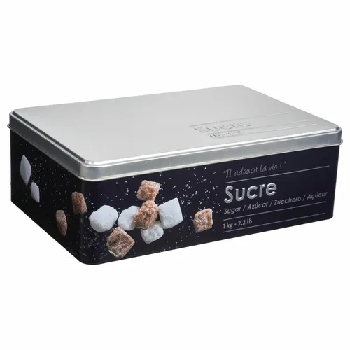 5five Simply Smart Würfelzuckerdose Black Edition, Zuckerdose Weißblech für 1 kg