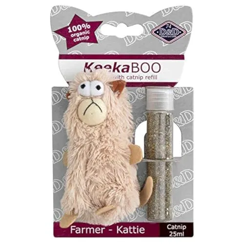 D&D 402-427583 Katzenspielzeug Keekaboo Farmer-Kattie, 10 cm, Inklusive 25 ml Katzenminze