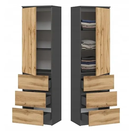 BDW Kleiderschrank SARA mit 3 Schubladen, 50×180,5×40 cm