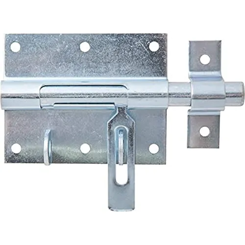 Alberts 863272 Bolzen-Schlossriegel | 10er Set mit befestigter Schlaufe - Riegel & Bolzen für Türschlösser, galvanisch blau verzinkt für maximale Langlebigkeit und Sicherheit, Gesamtlänge 130 mm, ideal für vielseitige Einsatzmöglichkeiten.