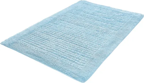 Kleine Wolke Badteppich NET in Opal 70x120 cm - Badematte aus 100% Baumwolle, Oeko-Tex zertifiziert. Rutschhemmende Unterseite und fußbodenheizungsgeeignet. Weich und stilvoll mit strukturierter Oberfläche, ideal für jedes Badezimmer.