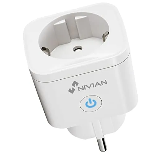 Nivian Intelligente Steckdose – WLAN 2,4 GHz – Bis zu 16 A und 3680 W – Überspannungsschutz und Kontrolle des Energieverbrauchs – Kompatibel mit Amazon Alexa und Google Home Fernbedienung mit Tuya APP