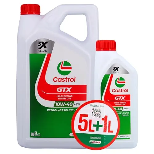 CASTROL GTX 10W-40 A3/B4 Motoröl, 5+1L