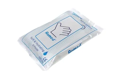 Romed Einmal-Waschhandschuhe, 24 x 8 = 192 Stück, feucht, ideal zur Babypflege