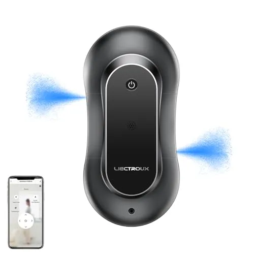 LIECTROUX YW810 Fensterwischroboter, App-Steuerung, doppelter Wasserspray, AI-Parcours, Fallschutz, bürstenloser Motor