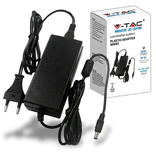 V-TAC Netzteil Adapter 12V 30W 2,5A für Kameras, LED-Streifen, Modem - Transformator 12V - Netzadapter für Bildschirme und Elektronische Geräte - Eingang AC 100-240V - Euro Stecker