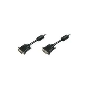 DIGITUS - DVI-Kabel - Dual Link - DVI-D (M) - DVI-D (M) - 5,0m - geformt, Flügelschrauben - Schwarz (AK-320101-050-S)