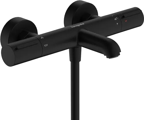 hansgrohe Ecostat Element - Wannenarmatur mit SafetyStop - Armaturen mit Thermostatfunktion für gleichmäßige Wassertemperatur und Sicherheitssperre bei 40°C. Ideal für ein entspanntes Badeerlebnis.