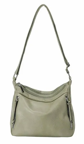 ITALYSHOP24 Schultertasche Damen Tasche Shopper Crossbody Handtasche Umhängetasche Beuteltasche, CrossOver Damentasche Hobo Bag Henkeltasche Reisetasche Leder Optik