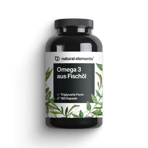 Omega 3 - Kleinere Reichweite St - Nahrungsergänzungsmittel mit hochwertigem Omega 3, unterstützt die Herzgesundheit und ist rezeptfrei erhältlich - 241 g von natural elements GmbH.