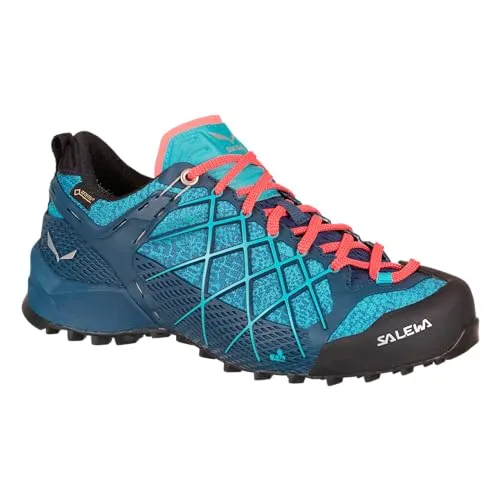 Salewa Wildfire Goretex Poseidon / Capri EU 38 - Wanderschuhe mit wasserdichter GORE-TEX Membran und griffiger Pomoca Sohle für optimale Kletterperformance und Komfort bei technischen Zustiegen und alpinen Abenteuern.