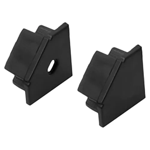 tktrading24 A19 LED Profil Schwarz mit Abdeckung - Premium Eckprofil 90° - 2x Endkappe