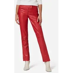 RICANO Low Cut Damen Lederhose aus Lamm Nappa in Schwarz und Rot (Rot, L)