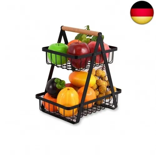 iophi 2 Stöckig Obstkorb, Abnehmbar Obst Etagere 2 Etagen Küche Moderne O