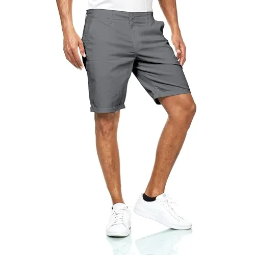 Smith & Solo Chino Shorts Kurz, Kurze Hosen Herren Baumwolle, Bermuda Hose Sommer, Laufshorts Männer Trainingshose (Anthrazit, S)