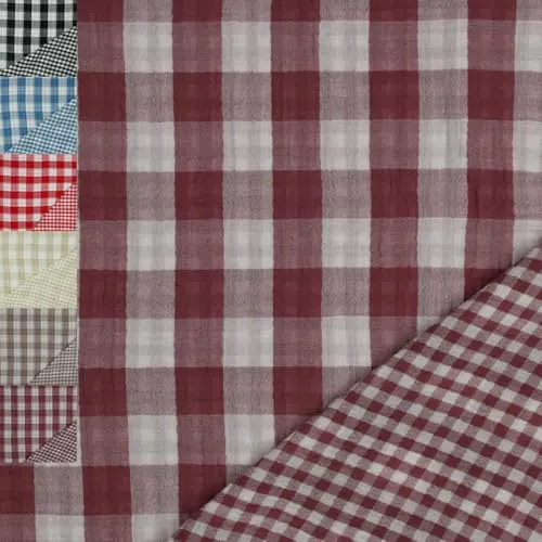 MAGAM-Stoffe Paul Musselin Mulltuch Kinder Baumwollstoff Oeko-Tex Meterware 50cm (Karo rosewood)