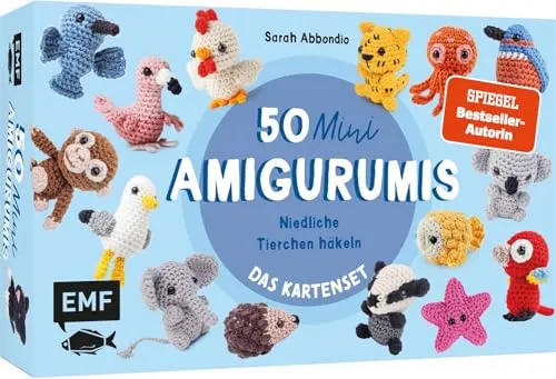 Mini-Amigurumis – Das Kartenset: Niedliche Tierchen häkeln: Die Häkelkarten-Box zur SPIEGEL-Bestseller-Reihe zum Mitnehmen und Verschenken | Mit Booklet zu allen Grundlagen 50