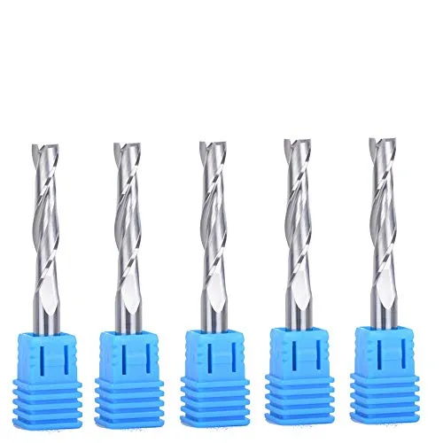 CNC fräser,schaftfräser,fräser 6mm schaft,6mm Schnittdurchmesser,32mm Schnittlänge, Upcut 2 Flöten Router Bit zum Schneiden von Holz,Packung 5