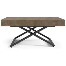 Feldmann-Wohnen Esstisch Dunkelgrau, Rechteckig, U-Form - Moderner Esstisch mit elegantem Design, ausziehbar von 120 cm auf 200 cm. Ideal für individuelle Nutzung im Esszimmer, gefertigt aus melaminbeschichtetem Holz mit robustem Metallgestell.