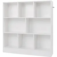 Costway Bücherregal 8 Fächer Weiß 100x24x104 cm - Praktisches Bücherregal mit 8 Fächern, ideal für Bücher und persönliche Gegenstände. Robuste Bauweise aus Holzwerkstoff, kippsicher und bis 160 kg belastbar. Perfekt für jeden Raum!