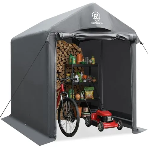 EVER ADVANCED Gerätezelt 120x180x165cm – Wetterfestes Gerätehaus für Garten und Garage