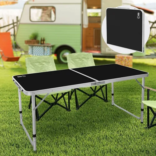 ECD Germany Alu Campingtisch Klapptisch, höhenverstellbar - Camping-Möbel: Tragbarer, klappbarer Tisch mit höhenverstellbaren 54-70 cm, ideal für Outdoor-Aktivitäten. Leicht und einfach zu transportieren, perfekt für Camping und Grillen.