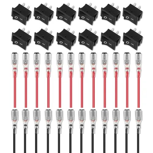 ALAMSCN 12 Stück Mini Wippschalter KCD1 ON/OFF