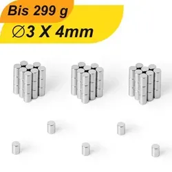 Stück Neodym Magnet 3mm x 4mm Supermagnete hohe Haftkraft Scheibenmagnet 100
