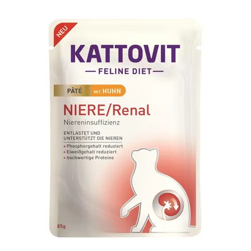 Kattovit Feline Niere/Renal Paté mit Huhn | 10x 85g