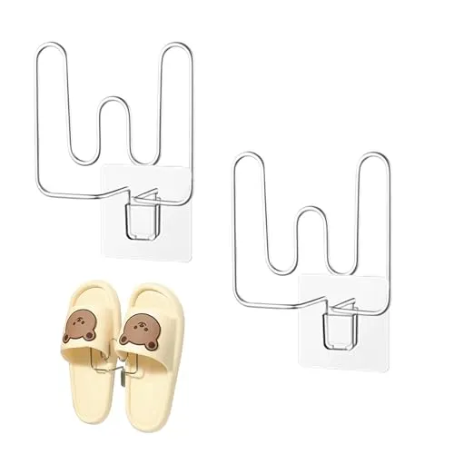 Schuhhalter Wand, Schuhstapler Platzsparend, Wandmontage Schuhregal Hängend, Schmales Schuhregal Haken, Schuhhalter Ohne Bohren, Schuhstapler für Erwachsene und Kinder, Metall 2 Stück