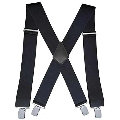 goldmiky Hosenträger Herren – 5 cm Breit, Elastisch & Verstellbar – Mit 4 Starken Metallclips – Klassisch in X-Form – Für Männer bis 1,96 m – Ideal für Arbeit, Hochzeit, Tracht