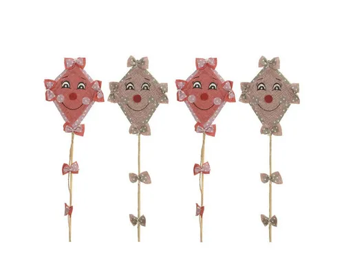 finehomegarden Dekofigur Herbstdeko Drachen 4erSet Stecker 2farbig sortiert rosa/natur Herbst (Set, 4 St., 4 tlg), 11x H15cm Herbst Dekoration