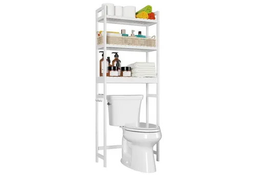 Homfa Badregal, Toilettenregal aus Bambus Standregal, Badezimmerregal 163cm