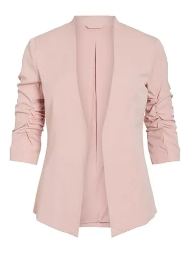Vila Damen Viher New 3/4 Blazer, Rosa (Misty Rose) - Modischer 3/4 Blazer für Damen, ideal für elegante Anlässe und mit einem bequemen Stretchanteil für perfekten Sitz.