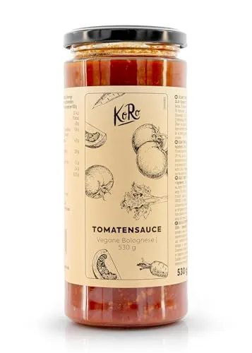 KoRo - Vegane Bolognese 530 g - Würzige Bolognesesoße mit Sojagranulat - In 5 Minuten fertig - Schmeckt wie das Original