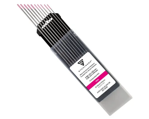 STAHLWERK WX Wolframelektroden, 10er Set - Schweißelektroden für DC Gleichstrom, ideal für Stahl, Edelstahl, Kupfer und mehr. Hohe Lichtbogenstabilität und umweltfreundlich, thoriumfrei.