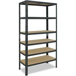 Produktbild shelfplaza HOME 200x45x50 cm Schwerlastregal in anthrazit mit 6 Böden und 145 kg Traglast pro Boden
