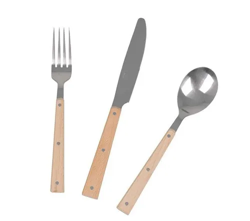 Bo-Camp Besteckset Edelstahl 6-tlg. braun
