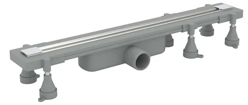 Kürzbare Duschrinne mit Edelstahlgitter DN50 - Hochwertige Ablaufrinne, individuell kürzbar von 1200 mm auf 430 mm, für eine effiziente Wasserableitung von bis zu 36 l/min.