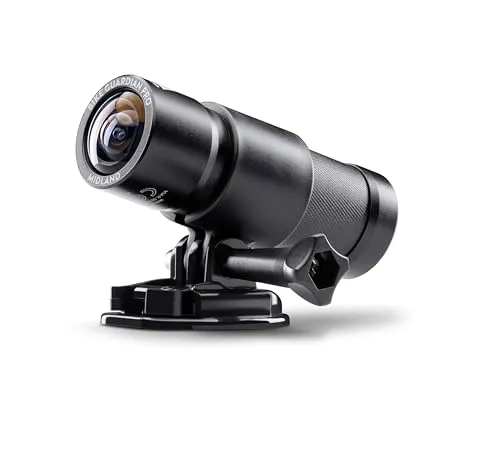 Midland Dashcam Bike Guardian Pro - 1,5K Motorrad Actionkamera mit WLAN - Actionkamera für Motorräder, zeichnet 1,5K-Videos mit 170° Weitwinkel auf, strahlwassergeschützt nach IP65 und mit integriertem Wi-Fi für Livestreaming.